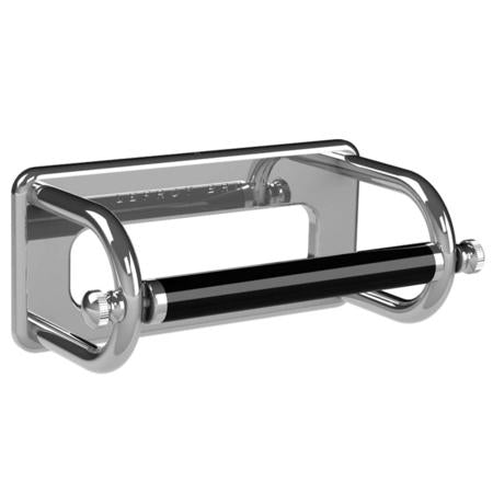 Lefroy Brooks - Classic Loo Roll Holder With Black Bar