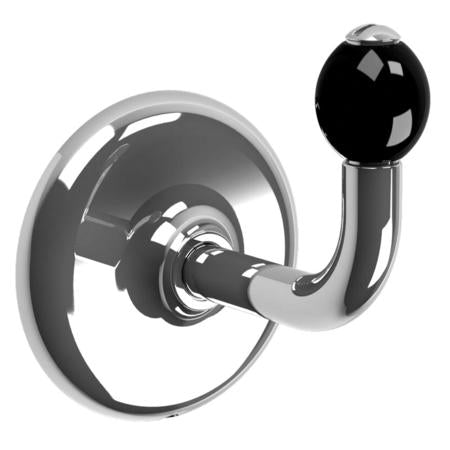Lefroy Brooks - Classic Single Robe Hook With Black Acorn