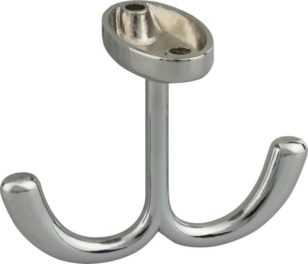 Elements - 1-9/16 Inch Double zinc ceiling mount coat hook.