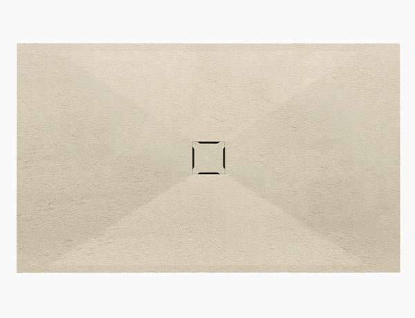 MTI - 6642 Mineral Composite Multi-Threshold Center Drain Shower Base In Pizarra Texture
