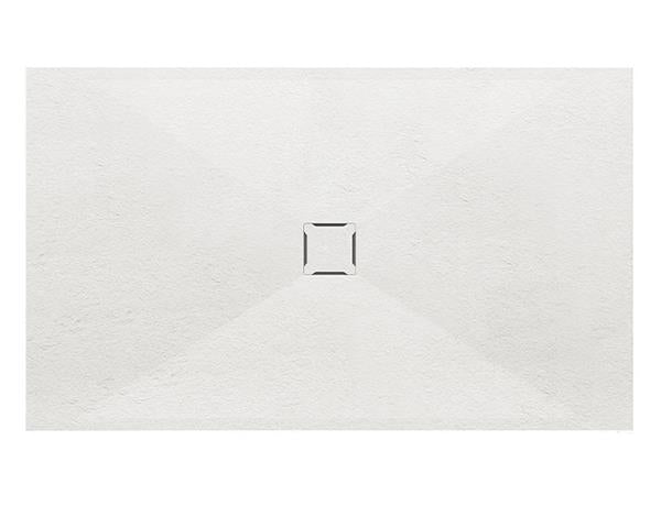 MTI - 4836 Mineral Composite Multi-Threshold Center Drain Shower Base In Pizarra Texture