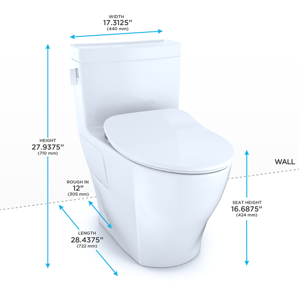 Toto - Legato One-Piece Elongated 1.28 Gpf Toilet With Cefiontect And Softclose Seat, Washlet+ Ready, Cotton White