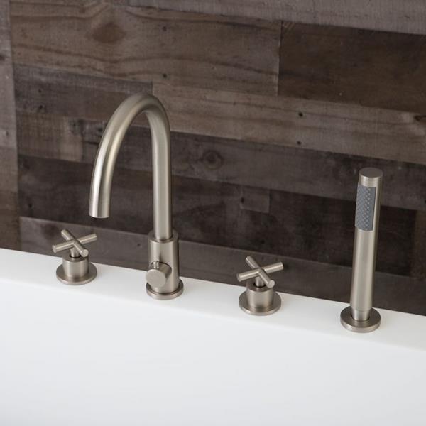 Maidstone - Dustin Acrylic Contemporary Double Ended Freestanding Tub and Faucet Package