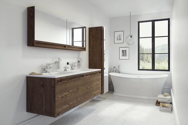 Wetstyle - Element Rafine - Vanity Wall-Mount 60 X 22 - 4 Drawers, Horse Shoe Drawers