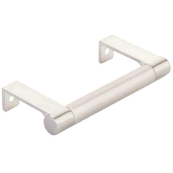 Emtek - Select Cabinet Edge Pull 3-3/4 Inch c-c, Round Edge Stem, Knurled Bar