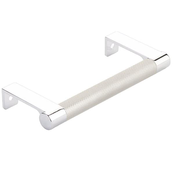Emtek - Select Cabinet Edge Pull 4-1/4 Inch c-c, Round Edge Stem, Knurled Bar