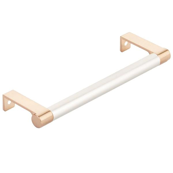 Emtek - Select Cabinet Edge Pull 6-1/4 Inch c-c, Round Edge Stem, Smooth Bar