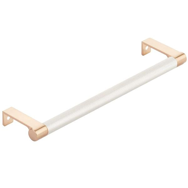 Emtek - Select Cabinet Edge Pull 8-1/4 Inch c-c, Round Edge Stem, Knurled Bar