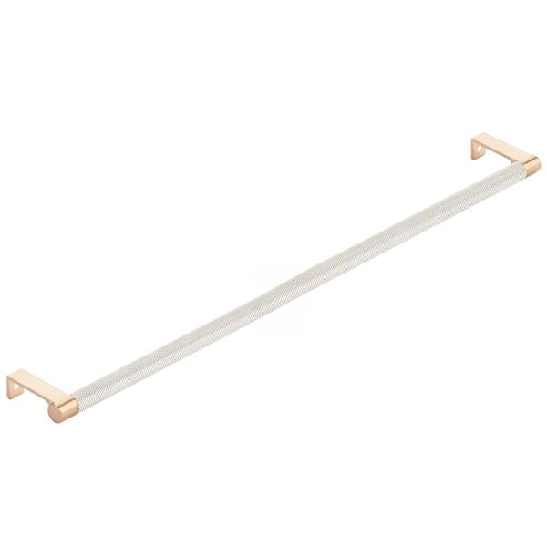 Emtek - Select Cabinet Edge Pull 18-1/4 Inch c-c, Round Edge Stem, Knurled Bar