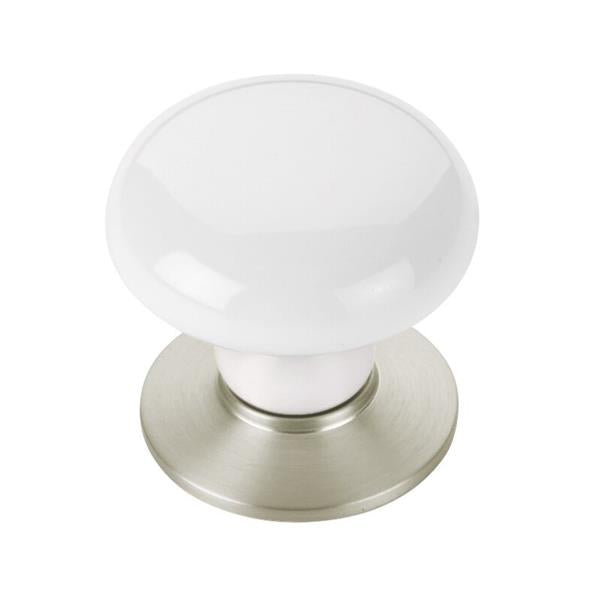 Emtek - Porcelain Cabinet Knob, Ice White, 1-3/8 Inch
