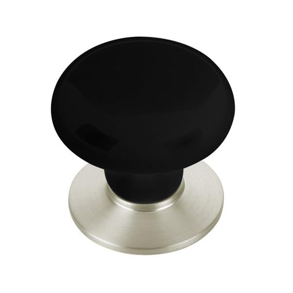 Emtek - Porcelain Cabinet Knob, Ebony, 1-3/8 Inch