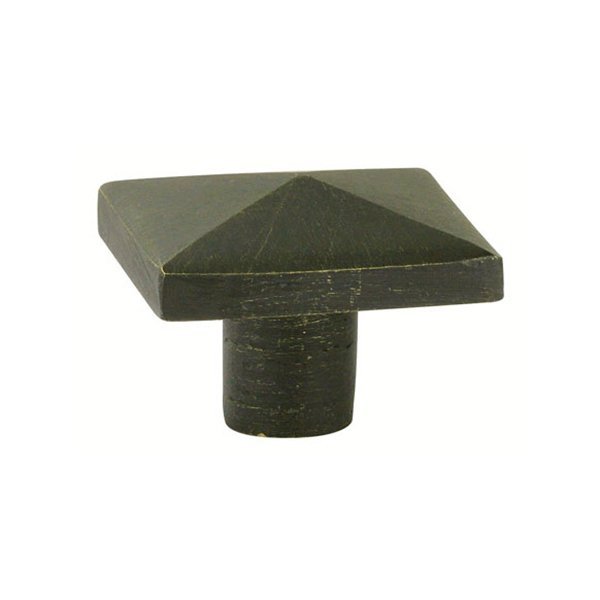 Emtek - Sandcast Bronze Square Knob, 1-1/4 Inch