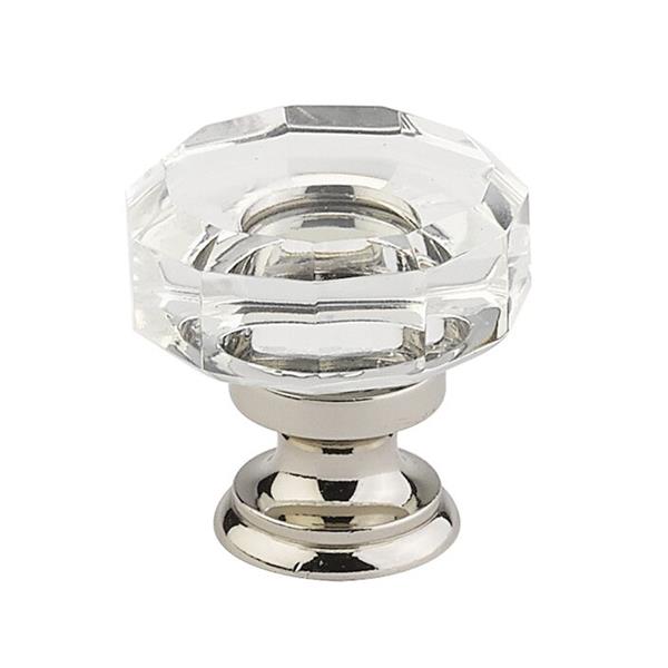 Emtek - Lowell Glass Knob, Cabinet, 1-3/8 Inch