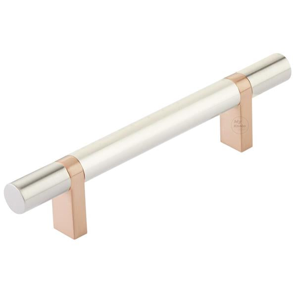 Emtek - Select Bar Cabinet Pull 4 Inch C-C, Rectangular Bar Stem, Smooth Bar