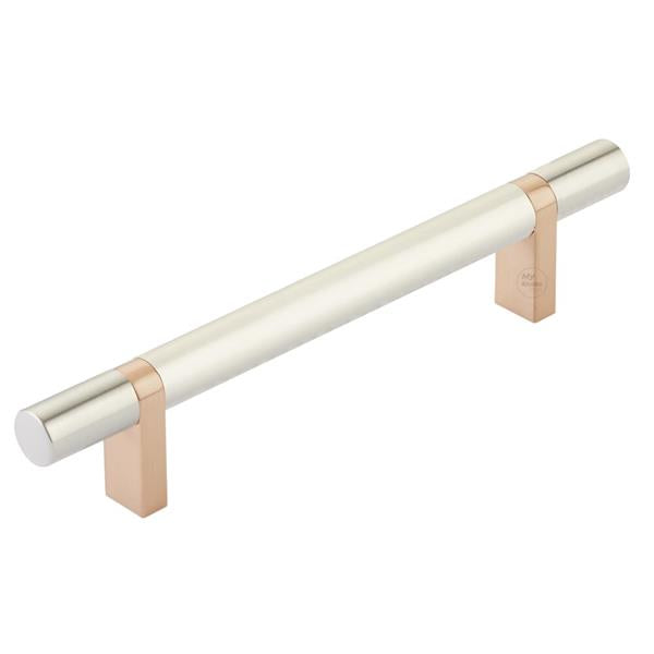 Emtek - Select Bar Cabinet Pull 5 Inch C-C, Rectangular Bar Stem, Smooth Bar