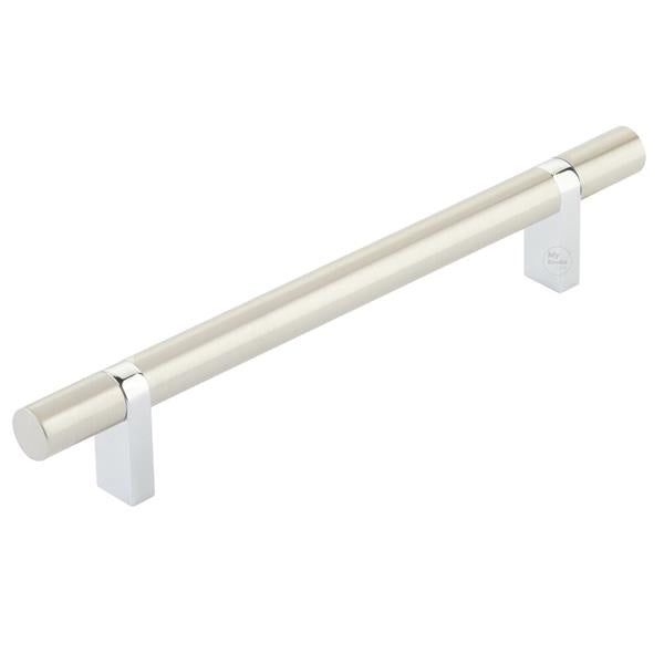 Emtek - Select Bar Cabinet Pull 6 Inch C-C, Rectangular Bar Stem, Smooth Bar