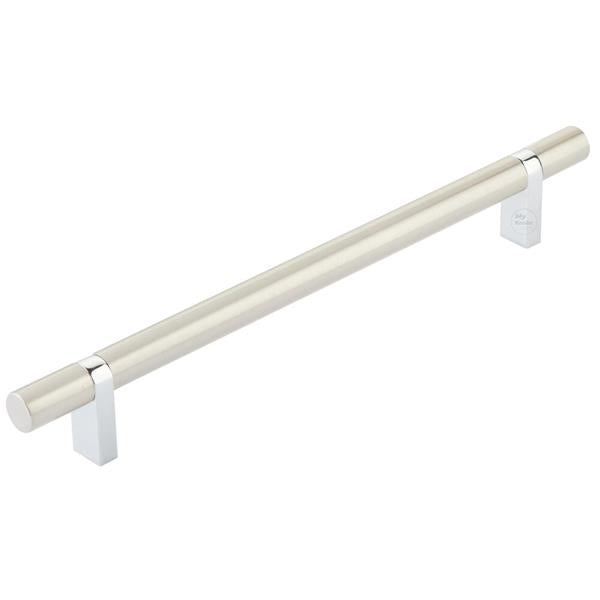 Emtek - Select Bar Cabinet Pull 8 Inch C-C, Rectangular Bar Stem, Smooth Bar