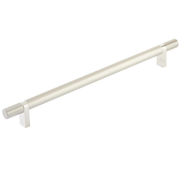 Emtek - Select Bar Cabinet Pull 10 Inch C-C, Rectangular Bar Stem, Smooth Bar