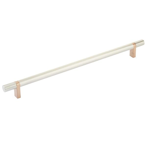 Emtek - Select Bar Cabinet Pull 12 Inch C-C, Rectangular Bar Stem, Smooth Bar