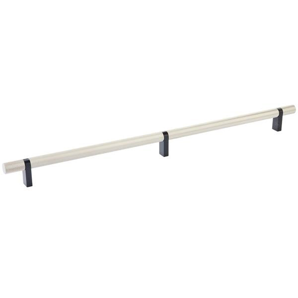 Emtek - Select Bar Cabinet Pull 16 Inch C-C, Rectangular Bar Stem, Knurled Bar