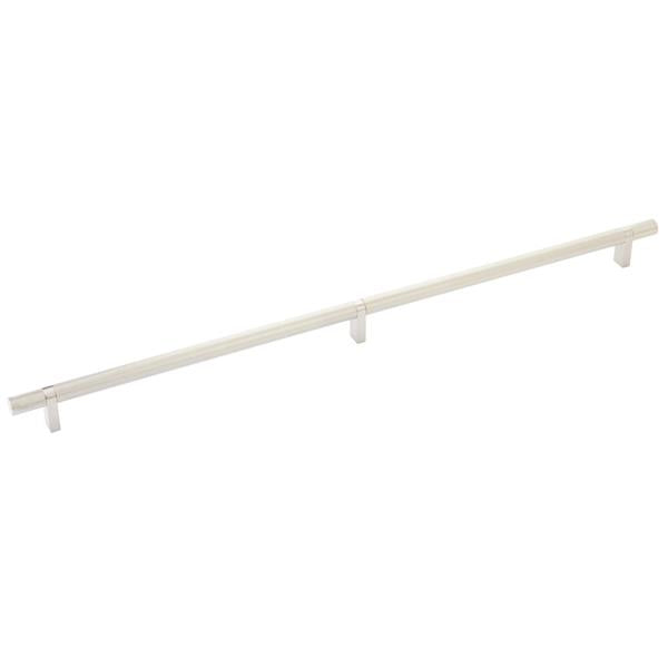 Emtek - Select Bar Cabinet Pull 20 Inch C-C, Rectangular Bar Stem, Knurled Bar