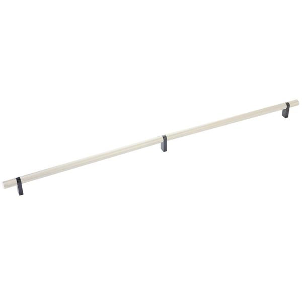 Emtek - Select Bar Cabinet Pull 24 Inch C-C, Rectangular Bar Stem, Knurled Bar