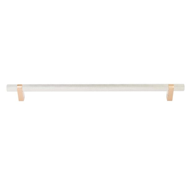 Emtek - Select Bar Appliance Pull 18 Inch C-C, Rectangular Bar Stem, Knurled Bar