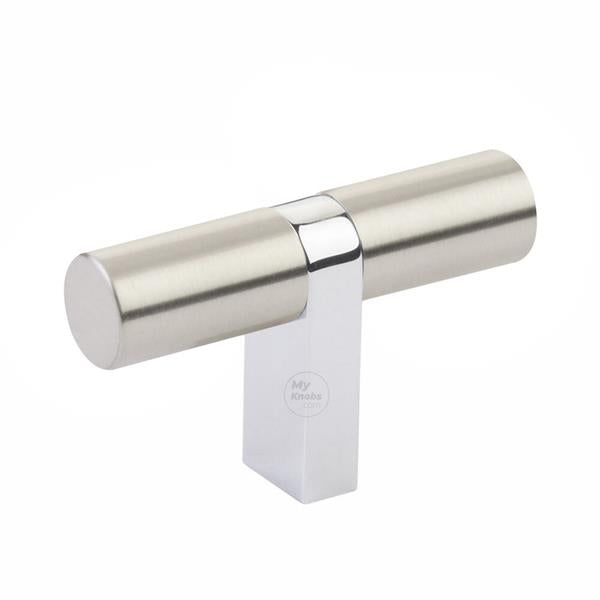 Emtek - Select Cabinet T-Knob 2-1/4 Inch overall, Rectangular Bar Stem, Smooth Bar