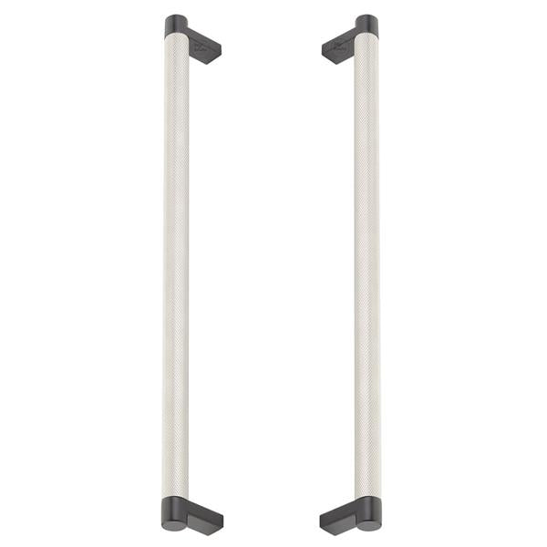 Emtek - Glass Shower Door Back to Back, Select Appliance Pull 12 Inch C-C, Rectangular Stem, Knurled Bar