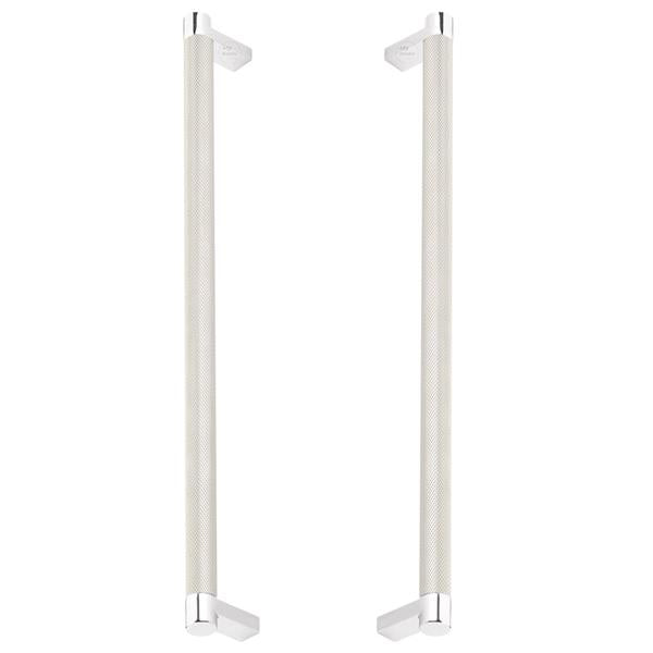 Emtek - Back to Back, Select Appliance Pull 12 Inch C-C, Rectangular Stem, Knurled Bar