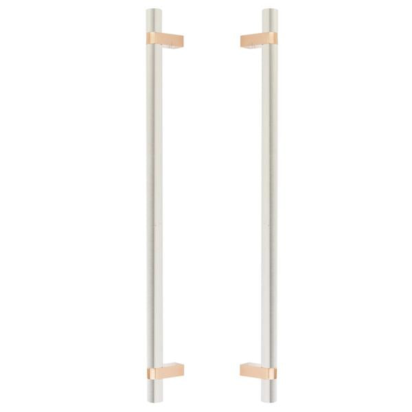 Emtek - Back to Back, Select Bar Appliance Pull 18 Inch C-C, Rectangular Bar Stem, Smooth Bar