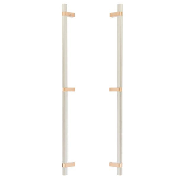 Emtek - Back to Back, Select Bar Appliance Pull 24 Inch C-C, Rectangular Bar Stem, Knurled Bar