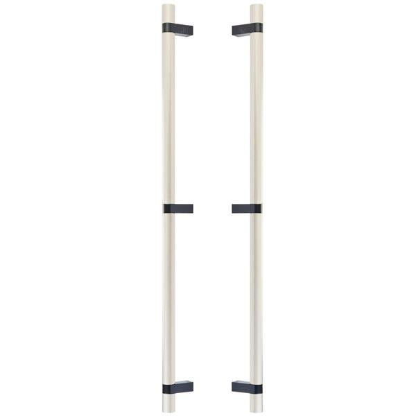 Emtek - Back to Back, Select Bar Appliance Pull 24 Inch C-C, Rectangular Bar Stem, Knurled Bar
