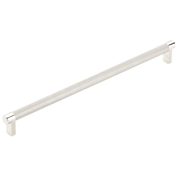 Emtek - Concealed Surface, Select Appliance Pull 12 Inch C-C, Rectangular Stem, Knurled Bar