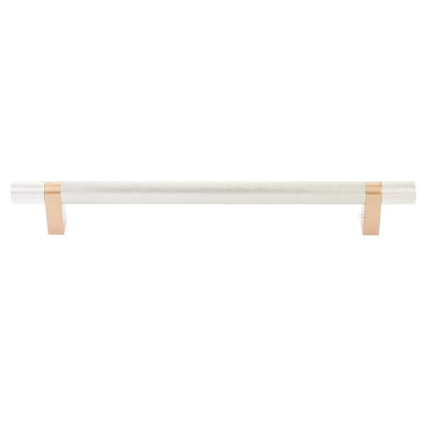 Emtek - Concealed Surface, Select Bar Appliance Pull 12 Inch C-C, Rectangular Bar Stem, Knurled Bar