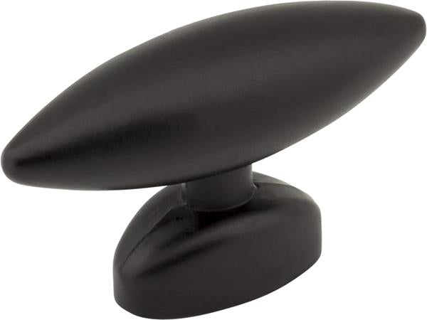 Elements - 1-9/16 Inch Overall Length Matte Silver Football Verona Cabinet T Knob