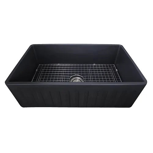 Nantucket Sinks - 33-Inch Farmhouse Fireclay Sink - Matte Black