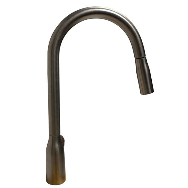 Nantucket Sinks - Brushed Stainless Kitchen Faucet With Arched Pull Down Design