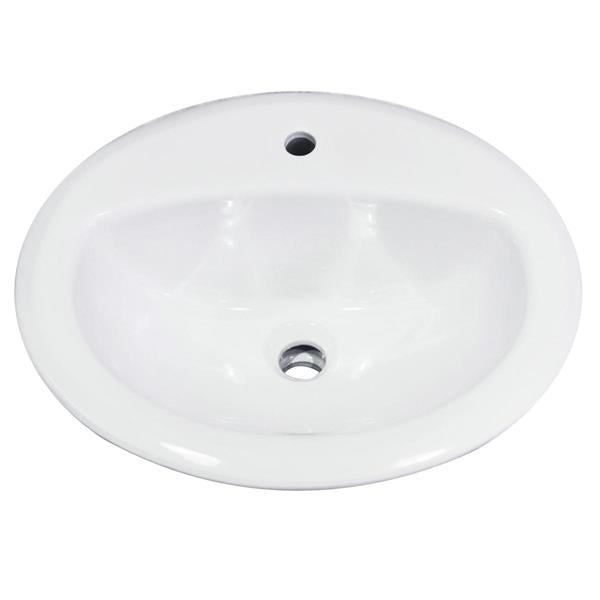 Nantucket Sinks - 20.25 Inch Drop-In Ceramic Vanity Sink Di2017-1