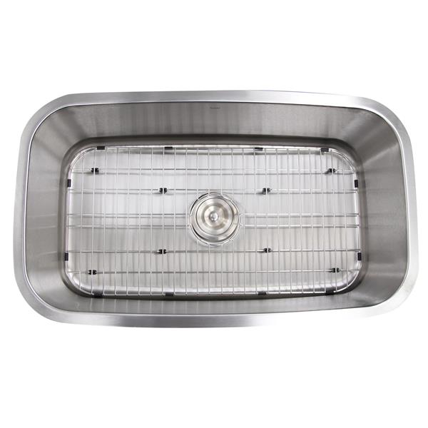 Nantucket Sinks - 30 Inch Large Rectangle Single Bowl Undermount Stainless Steel Kitchen Sink
