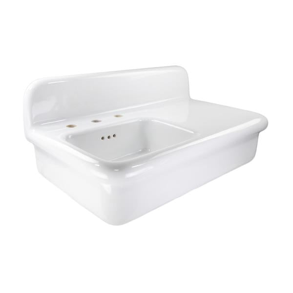 Nantucket Sinks - Fireclay 30'S Style Sink With Integral Ledge - All White