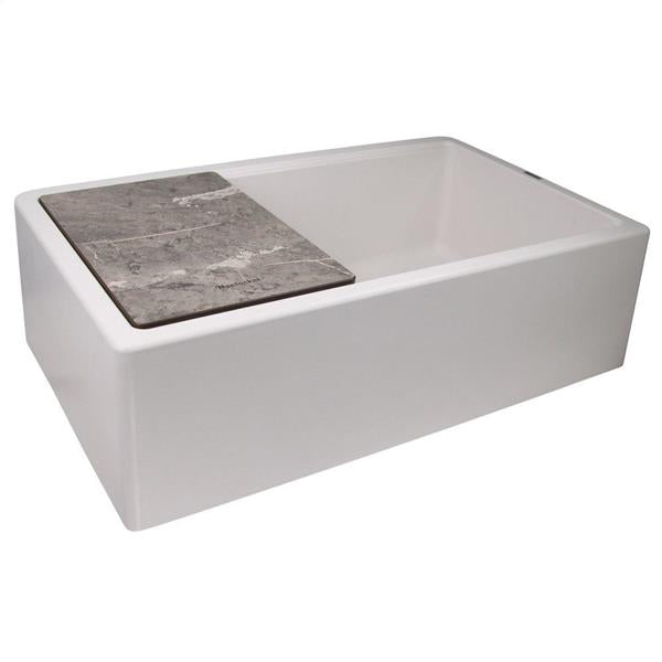 Nantucket Sinks - 33 Inch Prep Station Reversible Granite Composite Sink In Nano White