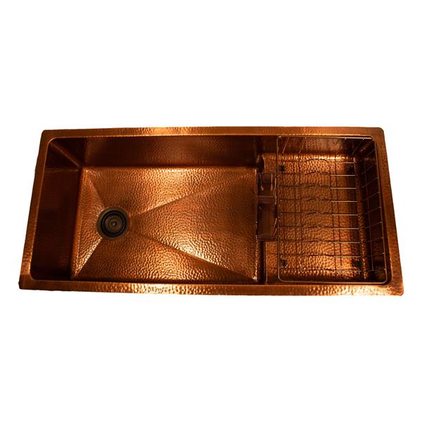 Nantucket Sinks - Pro Series Undermount Hammered Copper Kitchen Sink With Compatible Accessories