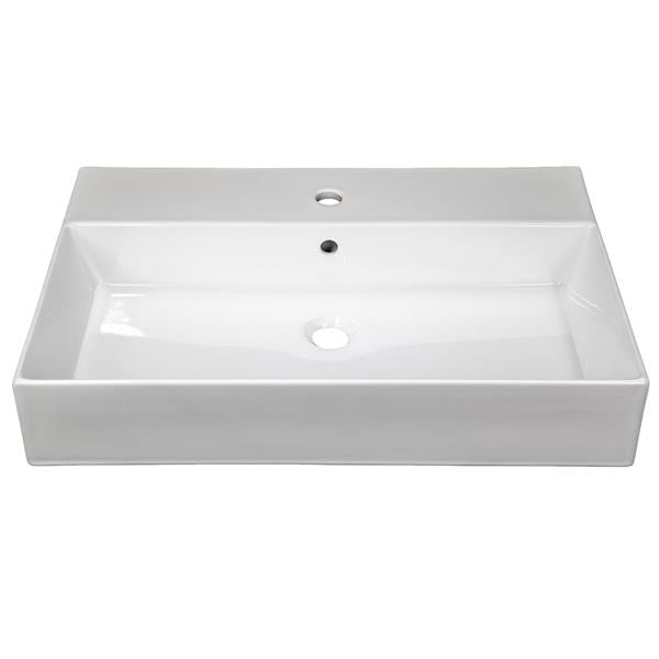 Nantucket Sinks - 28 Inch Fireclay Wallmount/Console Mount Bathroom Sink