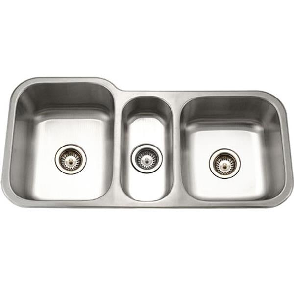 Hamat - Gourmet 40 Inch Undermount Stainless Steel Triple Bowl Kitchen Sink