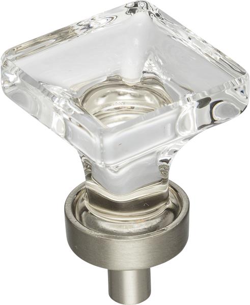 Jeffrey Alexander - 1 Inch Overall Length Square Glass Harlow Cabinet Knob