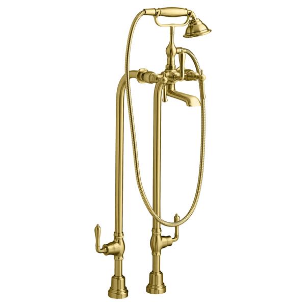DXV - Transitional Floor-Mounted Bathtub Faucet with Randall Lever Handles