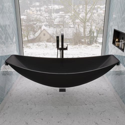 Alfi - 79 Inch Acrylic Suspended Wall Mounted Hammock Bathtub