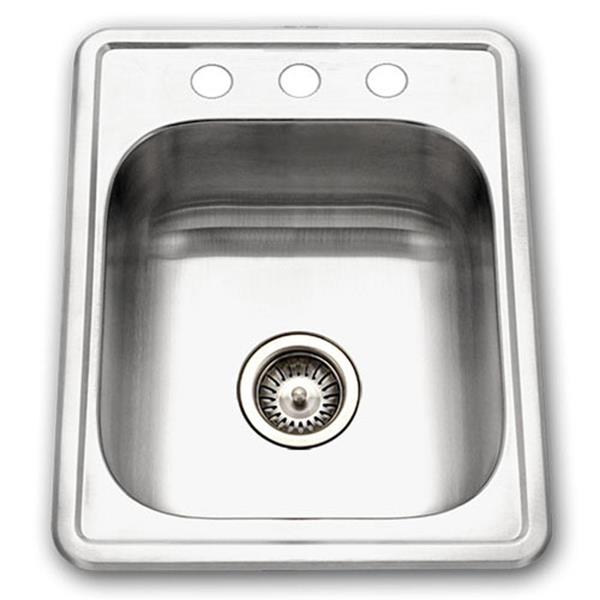 Hamat - Hotel 17 Inch Topmount Stainless Steel 3-holes Bar/Prep Sink
