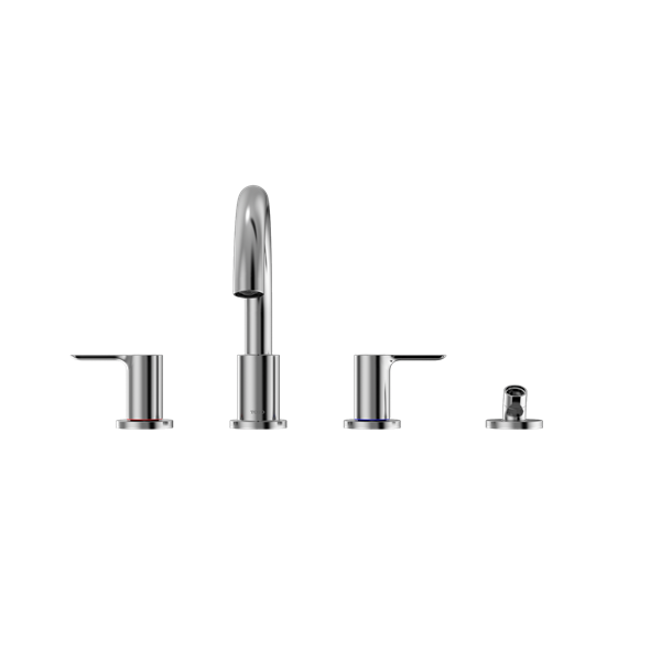 Toto - Lb Two-Handle Deck-Mount Roman Tub Filler Trim With Handshower, Polished Chrome